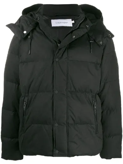 Calvin Klein Hooded Padded Coat In Bds