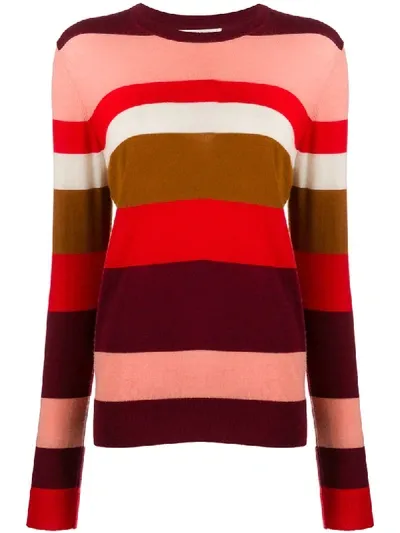 Chinti & Parker Striped Jumper In Red