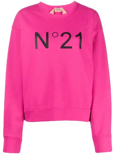 N°21 Logo Printed Sweatshirt In Pink