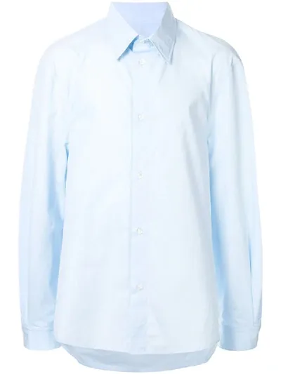 Hed Mayner Pointed Collar Boxy-fit Shirt In Blue