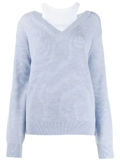 Alexander Wang T Layered Sweater In Blue