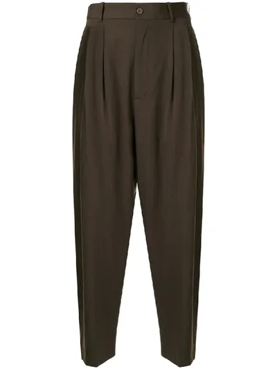 Hed Mayner Pleated Straight-leg Trousers In Grey