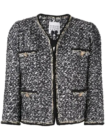 Edward Achour Paris Boxy Cropped Jacket In Black