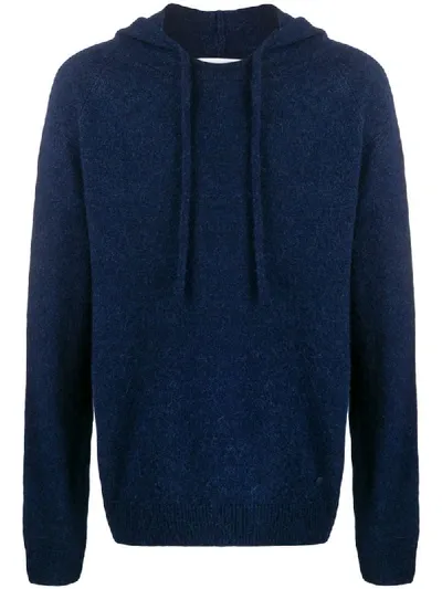 Lanvin Fine Knit Hoodie In Blue