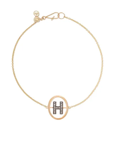 Annoushka 18kt Yellow Gold Diamond Initial H Bracelet In 18ct Yellow Gold