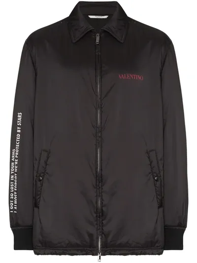 Valentino Logo-print Windbreaker Jacket In Black