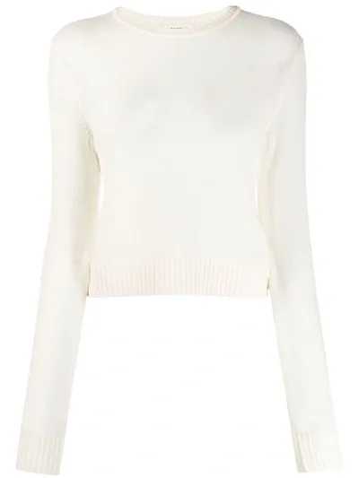 Jil Sander Embroidered Logo Cropped Jumper In White