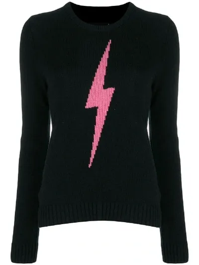 Zadig & Voltaire Delly Lightning Bolt Pattern Jumper In Black