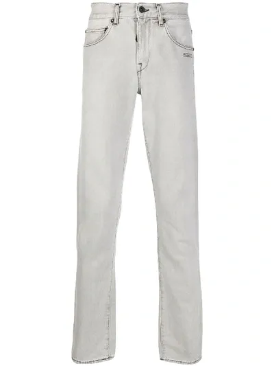 Off-white Jeans Mit Diagonalen Streifen In Grigio