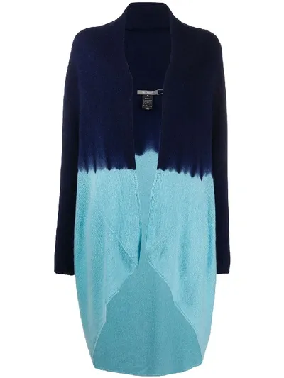 Suzusan Colour Block Cardigan In Blue