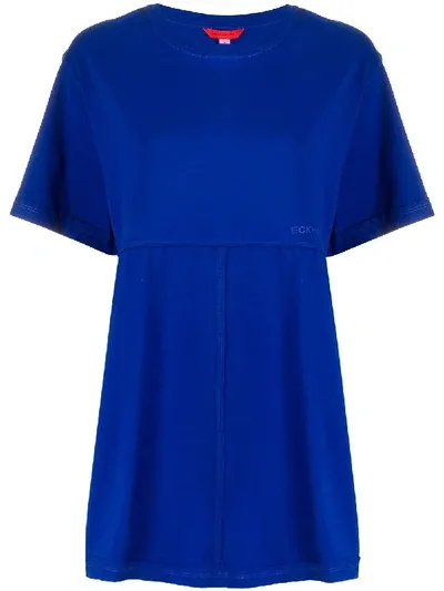 Eckhaus Latta Loose Fit Short Sleeve T-shirt In Blue