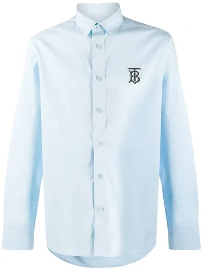 Burberry Logo Shirt In Blue