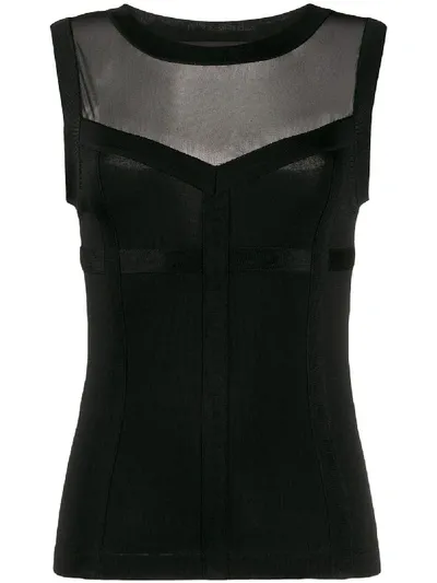 Moschino Sheer Panel Shirt In Black