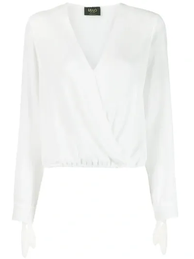 Liu •jo Wickelbluse Mit V-ausschnitt In White