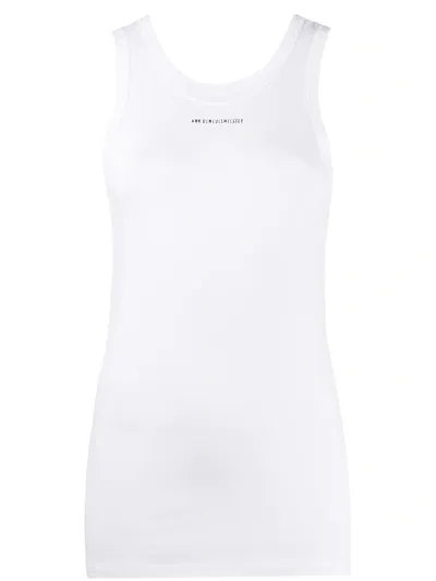 Ann Demeulemeester Logo Tank Top In White