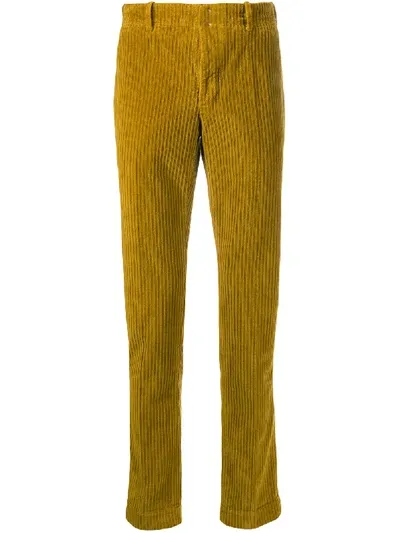 Incotex Cotton Corduroy Chinos In Yellow