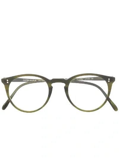 Oliver Peoples Circular Glasses In Green