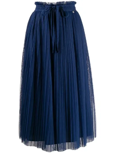 Twinset Pleated Skirt In Blue