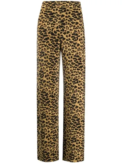 Norma Kamali Leopard Pattern High-waist Trousers In Neutrals