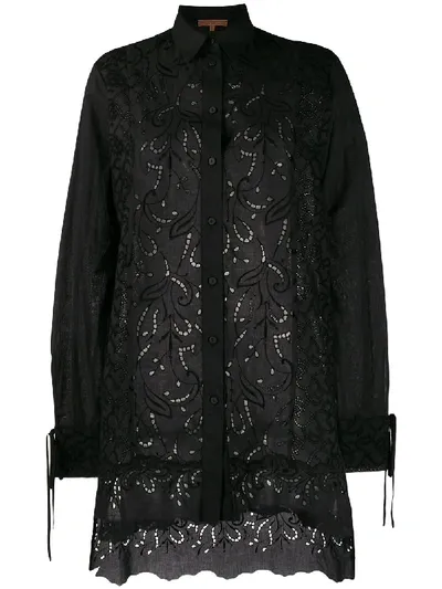 Ermanno Scervino Cut-out Paisley Shirt In Black