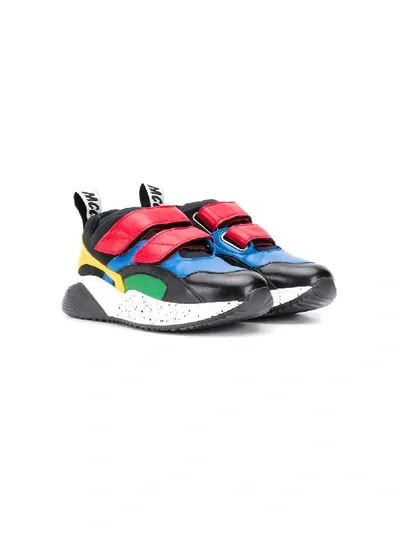 Stella Mccartney Kids' Colour Block Sneakers In Black