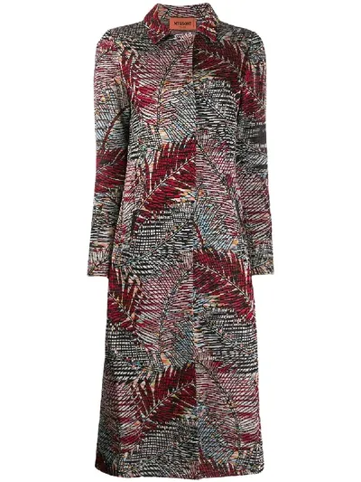 Missoni Embroidered Single-breasted Coat In Red