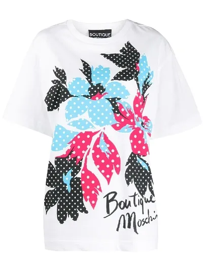 Boutique Moschino Digital Print T-shirt In White