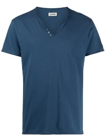 Zadig & Voltaire Front Button T-shirt In Blue