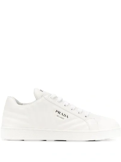 Prada Geometric Quilted Sneakers In 白色