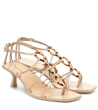 Cult Gaia Ziba Sandals In Beige Leather In Neutral