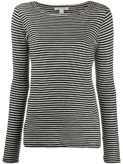 Nili Lotan Striped Jersey Top In Black