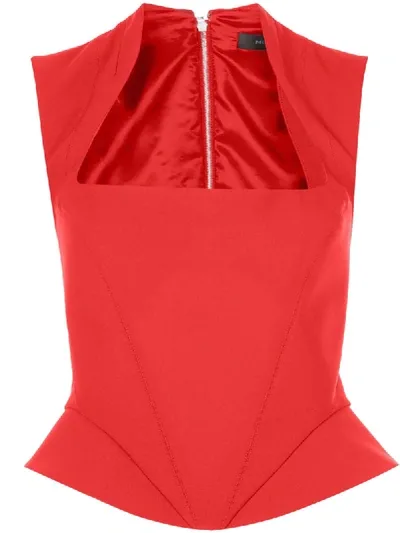 Mugler Corset Top In Red