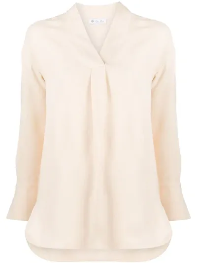 Loro Piana Loose-fit Silk Blouse In Neutrals