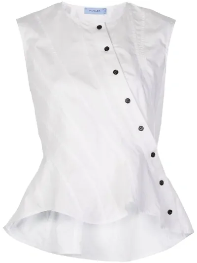 Mugler Peplum Top In White