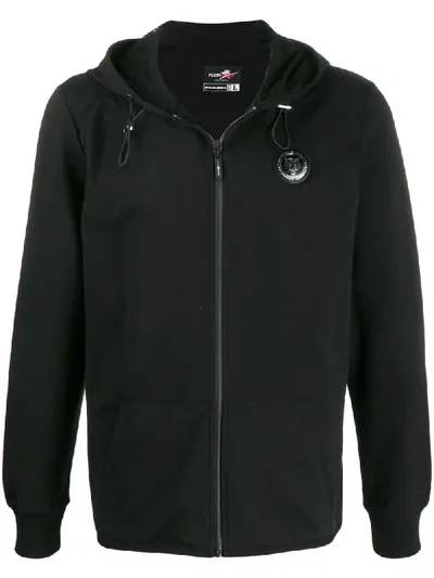 Plein Sport Logo Plaque Hoodie In Black