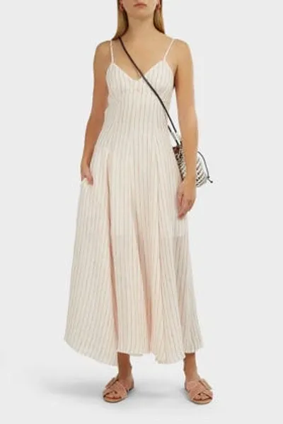 Three Graces Carlota Striped Cut-out Maxi Dress In White