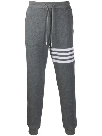 Thom Browne 4-bar Waffle Stitch Track Pants In Grey