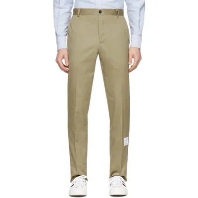 Thom Browne Cotton Twill Unconstructed Chino Trouser In Neutrals