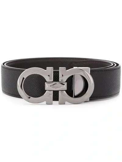 Ferragamo Reversible Gancini Belt In Black