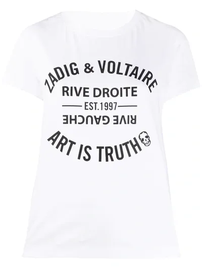 Zadig & Voltaire Logo-print Cotton T-shirt In Blanc