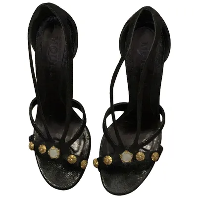 Pre-owned Alexander Mcqueen Cloth Sandal In Black