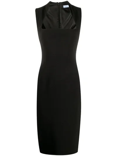 Mugler Square-neck Pencil Dress In Black