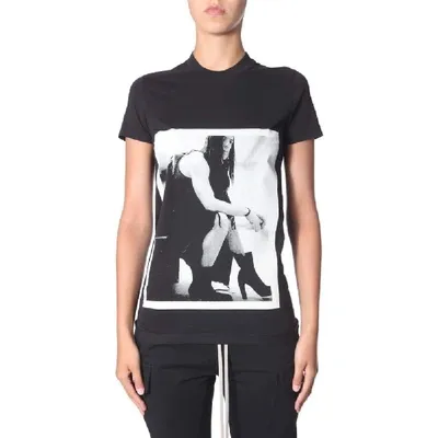 Rick Owens Drkshdw Self-portrait Print T-shirt In Black