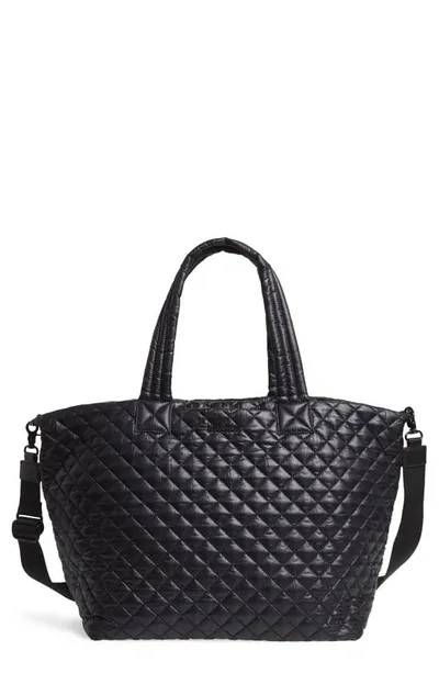 Mz Wallace Large Metro Tote Deluxe In Black Lacquer