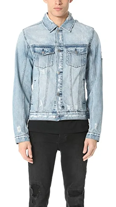 Ksubi Blue Oh G Acid Trip Trash Denim Jacket