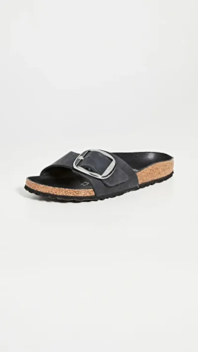 Birkenstock Madrid Big Buckle Sandals In Nero