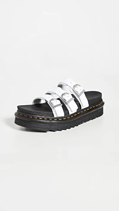 Dr. Martens' Blaire Slide Sandals White Hydro In White  Hydro