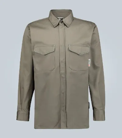 Gr10k Klopman Flame-retardant Overshirt In Green