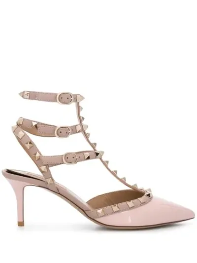 Valentino Garavani Rockstud Patent Leather Pumps In Pink