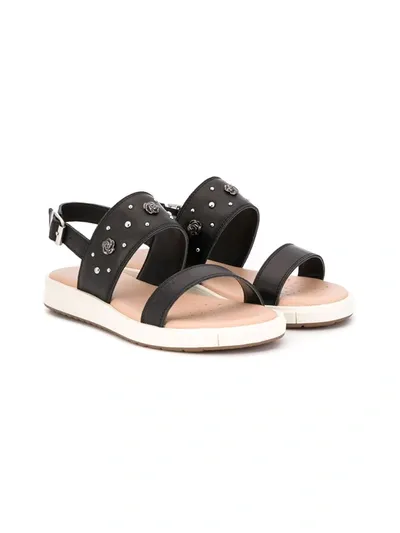 Geox Kids' Open Toe Sandals In Black